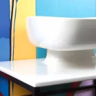 Lavabo sobre encimera de cerámica moderno hecho en Italia, Reale viadurini