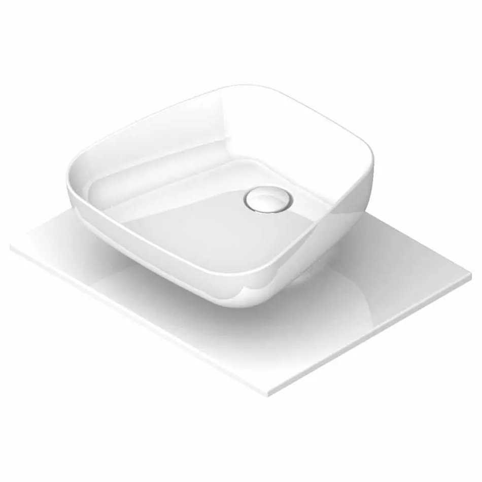 Lavabo sobre encimera de cerámica moderno hecho en Italia, Reale viadurini