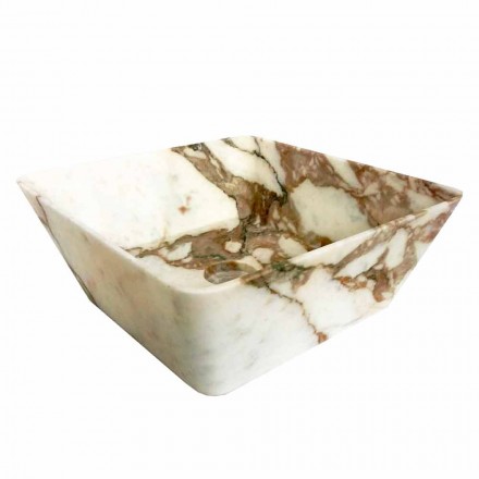 Lavabo sobre encimera moderno en mármol Calacatta de diseño Made in Italy - Kuore viadurini