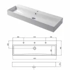 Lavabo sobre encimera o pared de diseño en cerámica de colores Leivi viadurini