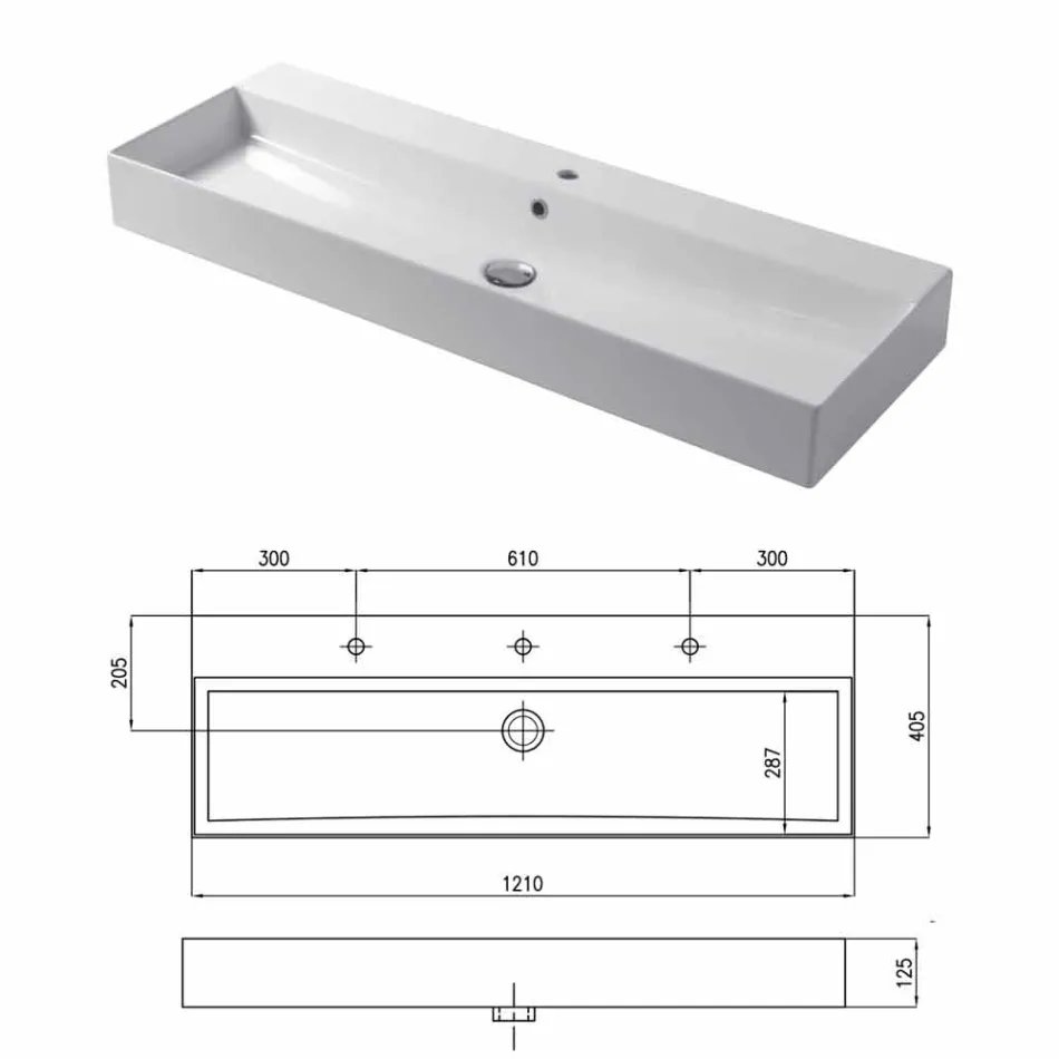Lavabo sobre encimera o pared de diseño en cerámica de colores Leivi viadurini