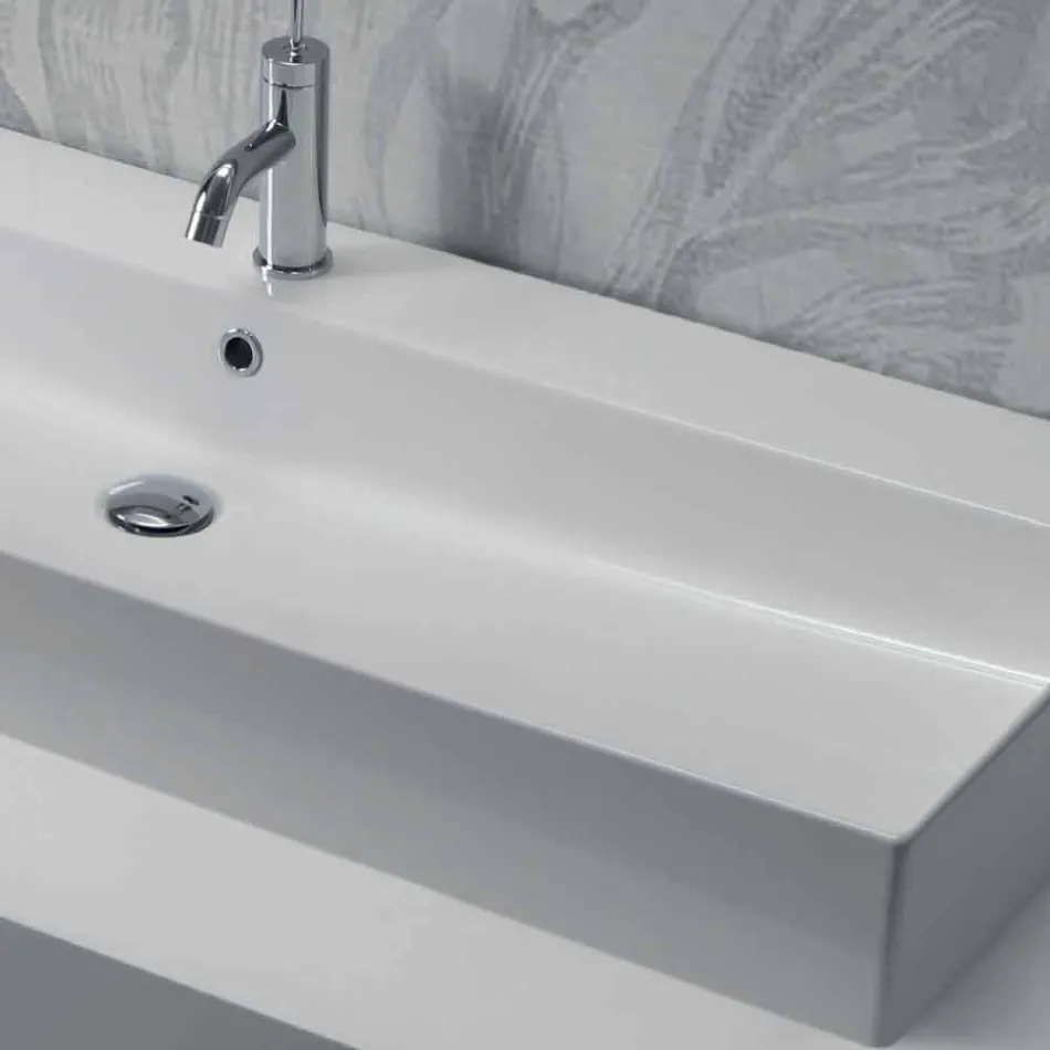 Lavamanos inclinado o de pared en cerámica de color o blanco Leivi viadurini