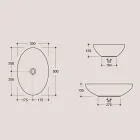 Lavabo sobre encimera ovalado de cerámica brillante Made in Italy - Ferry viadurini