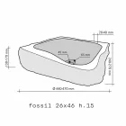 Encimera pieza de soporte de madera fósil Goa viadurini
