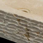 Lavabo de una sola pieza de piedra natural blanco hidráulico viadurini