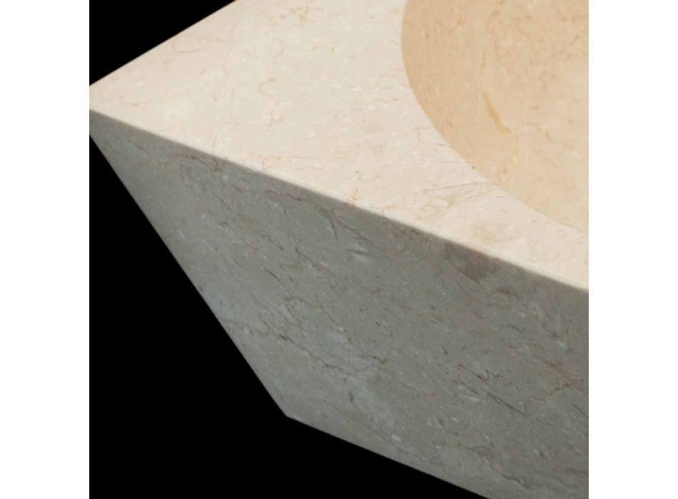 Lavabo cuadrado de soporte de piedra natural blanca Jiny viadurini