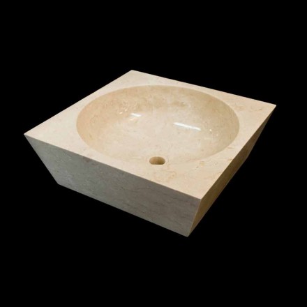 Lavabo cuadrado de soporte de piedra natural blanca Jiny viadurini