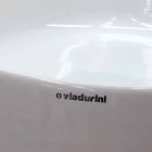 Lavabo sobre encimera cuadrado moderno de cerámica Made in Italy - Piacione viadurini