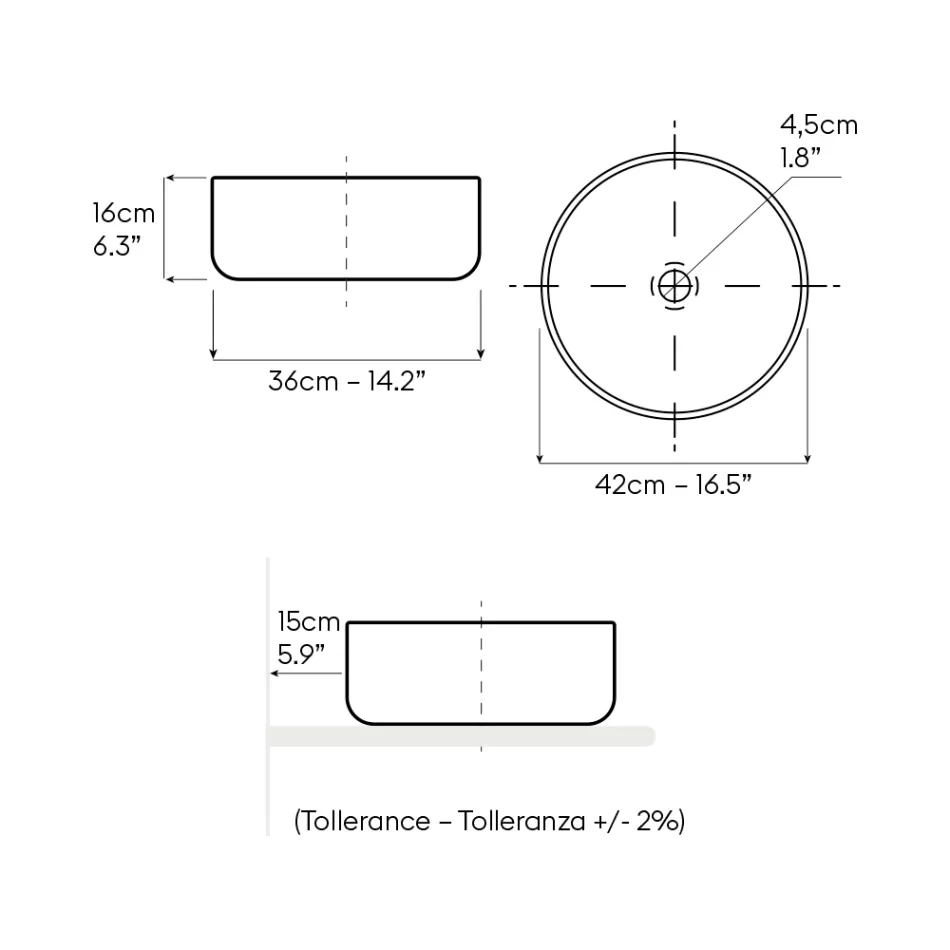 Lavabo sobre encimera de tierra natural en varios acabados - Balance viadurini