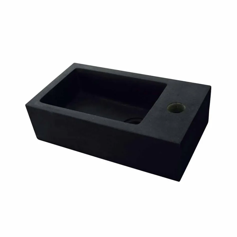 Apoyo encimera rectangular en Negro Basalto Beli viadurini