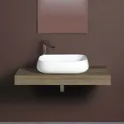 Lavabo rectangular de cerámica para encimera con diseño moderno - Papavero viadurini