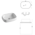 Lavabo rectangular de cerámica para encimera con diseño moderno - Papavero viadurini