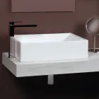 Lavabo rectangular de cerámica para encimera con diseño moderno - Papavero viadurini