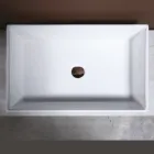 Lavabo rectangular de cerámica para encimera con diseño moderno - Papavero viadurini