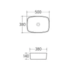 Lavabo rectangular de encimera Aster en cerámica negra mate y blanca. viadurini