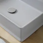 Lavabo sobre encimera rectangular de cerámica mate Made in Italy - Debora viadurini