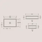 Lavabo sobre encimera rectangular de cerámica mate Made in Italy - Debora viadurini