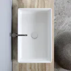 Lavabo sobre encimera rectangular de cerámica mate Made in Italy - Debora viadurini