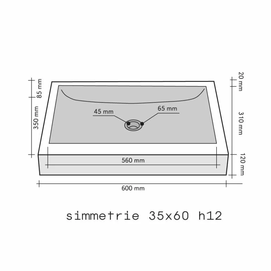 Soporte encimera rectangular Piedra Natural Negro Satun viadurini