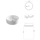 Lavabo redondo de encimera en cerámica blanca y diseño moderno - Papavero viadurini