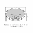 Encimera redondo Apoyo Gris Piedra Natural Fuera Raw Pai viadurini