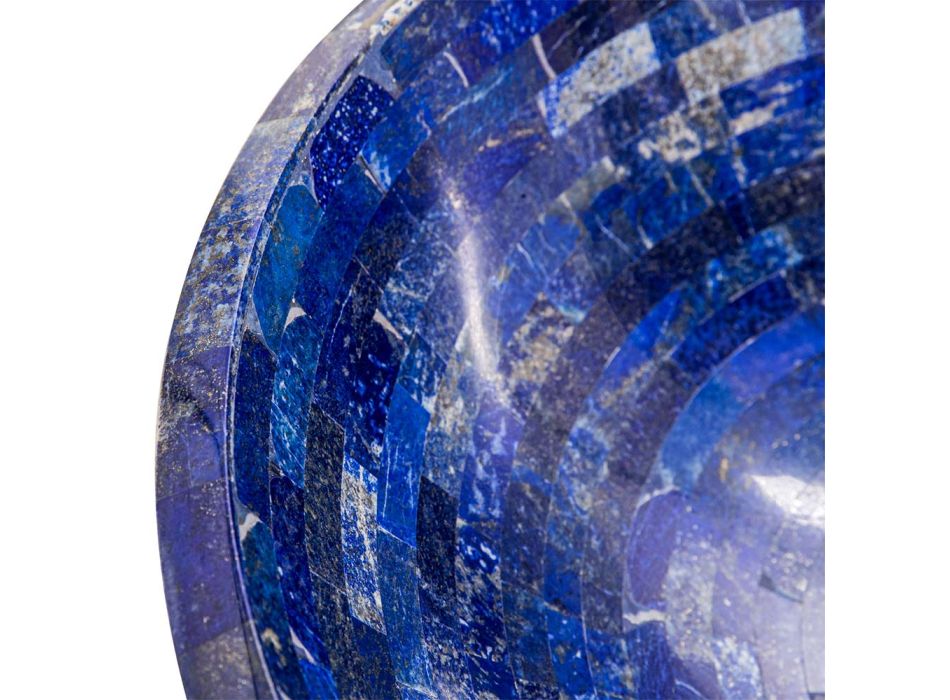 Lavabo redondo sobre encimera en piedra Pongo lapislázuli, pieza única viadurini