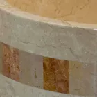 del lavabo redondo en piedra natural Clio blanco viadurini