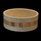 del lavabo redondo en piedra natural Clio blanco viadurini