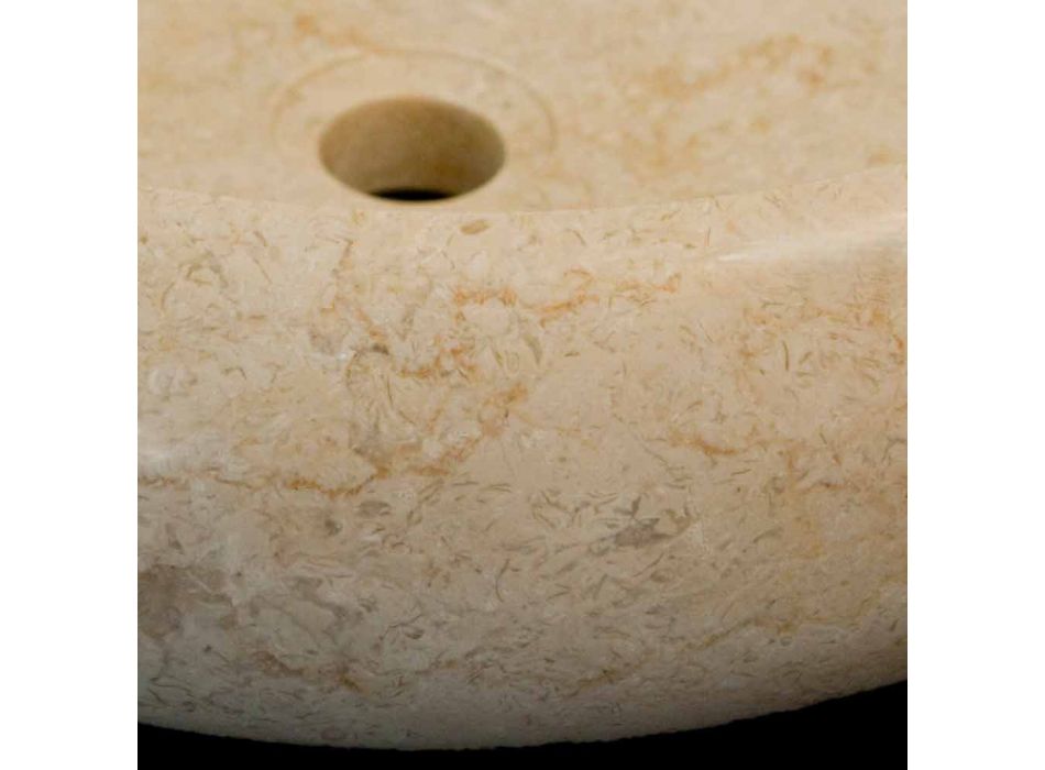 del lavabo redondo en piedra natural blanca Layla viadurini