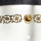 Fregadero empotrado para baño en arcilla fuego y oro hecho en Italia, Otis viadurini