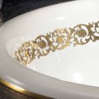 Fregadero empotrado para baño en arcilla fuego y oro hecho en Italia, Otis viadurini
