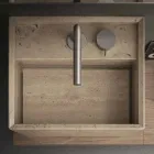 Lavabo de baño de piedra de encimera cuadrado moderno de alto diseño - Farartlav2 viadurini