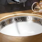 Lavabo de baño empotrado en arcilla refractaria fundida a mano Made in Italy - Erioli viadurini