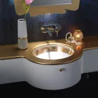 Lavabo de baño empotrado en arcilla refractaria fundida a mano Made in Italy - Erioli viadurini