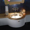 Lavabo de baño empotrado en arcilla refractaria fundida a mano Made in Italy - Erioli