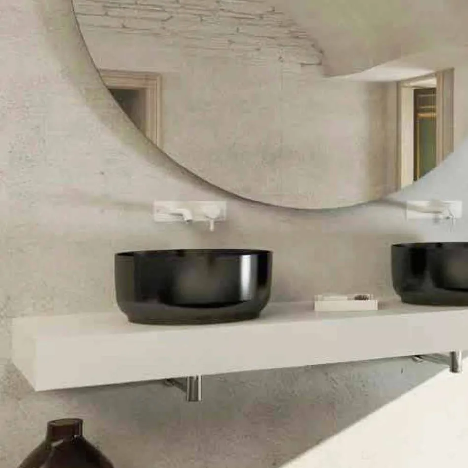 Lavabo redondo de diseño moderno independiente hecho Italia Dalmine viadurini