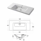 Lavabo y soporte empotrados en cerámica blanca o color Maida viadurini