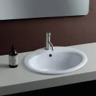 Fregadero de encimera de cerámica blanca de diseño moderno - Papavero viadurini