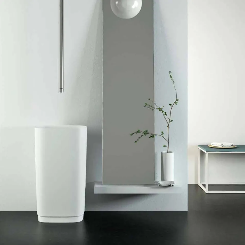 Lavabo de pie independiente autoportante circular hecho en el diseño de Italia, Lallio viadurini