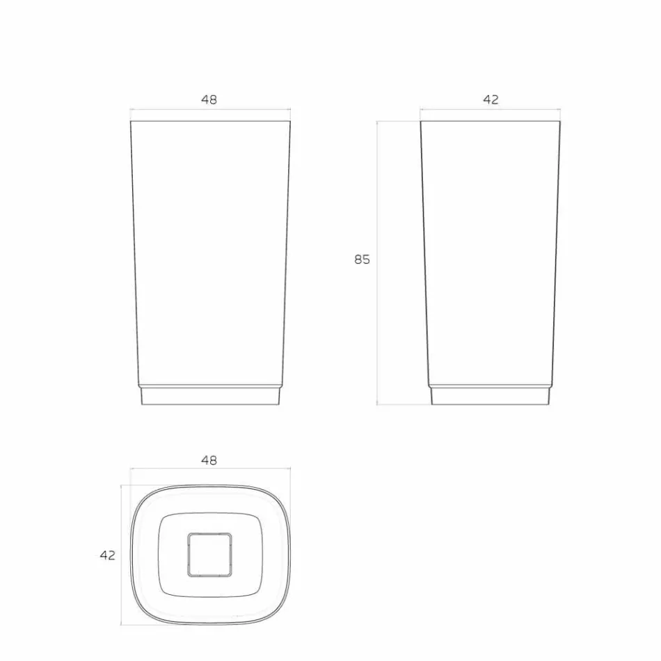 Lavabo de pie independiente autoportante circular hecho en el diseño de Italia, Lallio viadurini