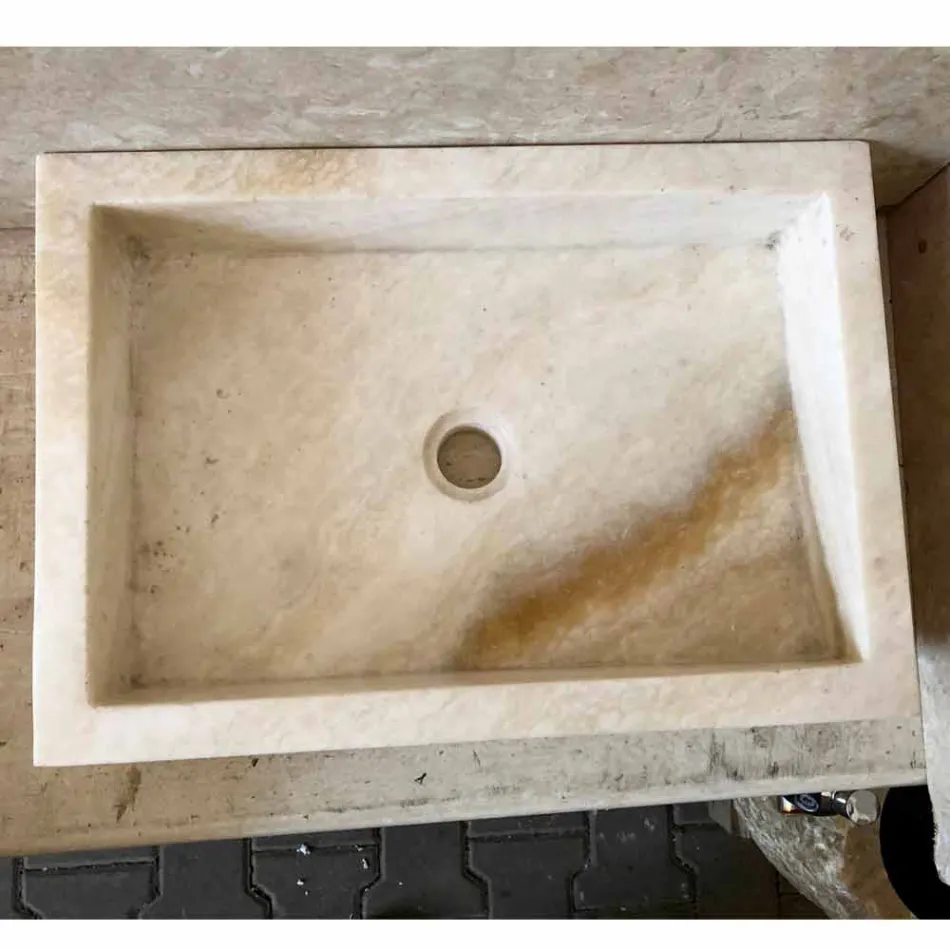 Lavabo sobre encimera de piedra natural pieza única Jef viadurini