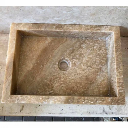 Lavabo sobre encimera de piedra natural pieza única Jef viadurini