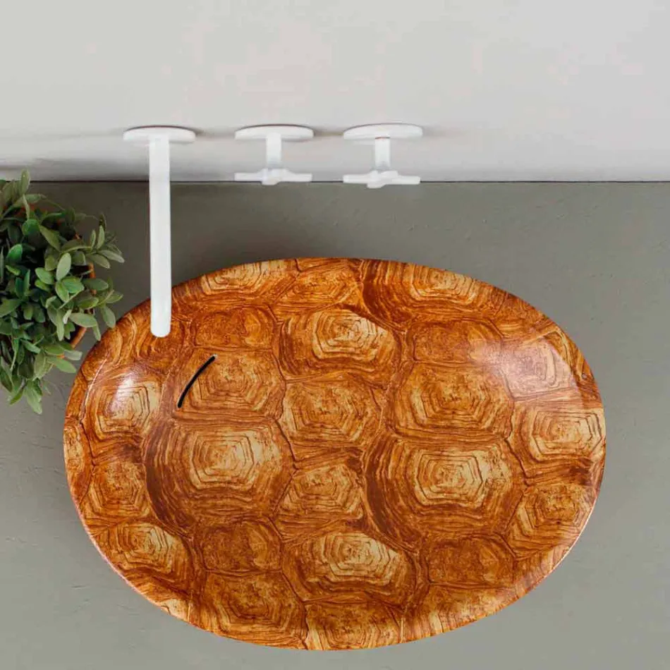 Lavabo sobre encimera de cerámica de diseño realizado en Italia Brillante viadurini