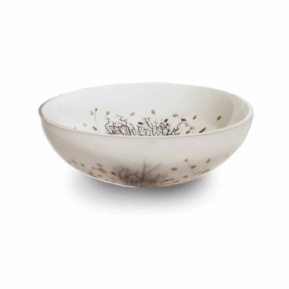 Lavabo sobre encimera de diseño en resina con inserciones de coral - Salvatore viadurini