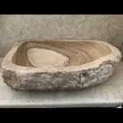 Lavabo sobre encimera de piedra natural pieza única Laia viadurini