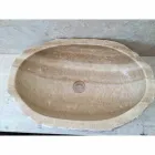 Lavabo sobre encimera de diseño para baño Laia en piedra natural viadurini