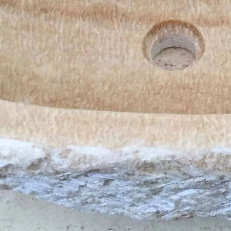 Lavabo sobre encimera de diseño para baño Laia en piedra natural viadurini