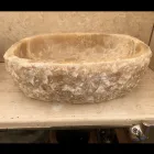 Lavabo sobre encimera de piedra natural pieza única Laia viadurini