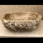 Lavabo sobre encimera de piedra natural pieza única Laia viadurini