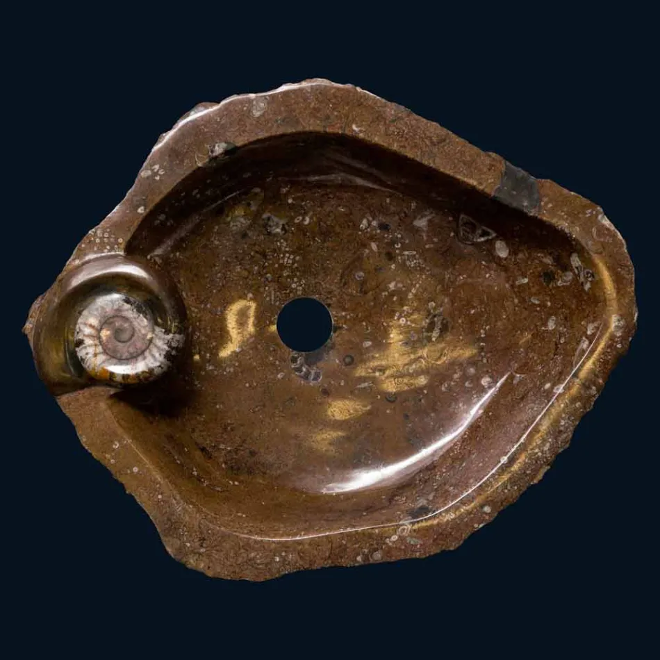 diseño de lavabo de mármol empotrado / apoyo Samir, de una sola pieza viadurini